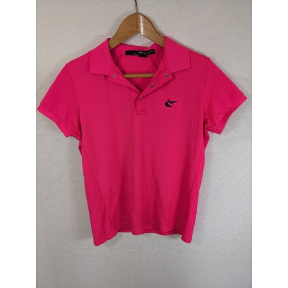 RLX Ralph Lauren Polo Shirt Womens Medium Bright Hot Pink Short Sleeve Golf - Picture 1 of 9
